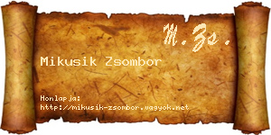 Mikusik Zsombor névjegykártya